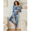 image:imageEkouaer 2 Pack Womens Pajama Sets Long Sleeve Lounge Sets Soft Pj Loungewear SleepwearBlue GreenTie Dye Blue