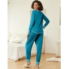 image:imageEkouaer 2 Pack Womens Pajama Sets Long Sleeve Lounge Sets Soft Pj Loungewear SleepwearBlue GreenTie Dye Blue