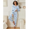 image:imageEkouaer 2 Pack Womens Pajama Sets Long Sleeve Lounge Sets Soft Pj Loungewear SleepwearCoffee GrayStar Blue