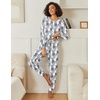 image:imageEkouaer 2 Pack Womens Pajama Sets Long Sleeve Lounge Sets Soft Pj Loungewear SleepwearCute DogCute Cat