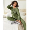 image:imageEkouaer 2 Pack Womens Pajama Sets Long Sleeve Lounge Sets Soft Pj Loungewear SleepwearDeep GreyArmy Green