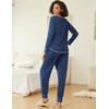 image:imageEkouaer 2 Pack Womens Pajama Sets Long Sleeve Lounge Sets Soft Pj Loungewear SleepwearHeart PrintPink Point