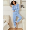 image:imageEkouaer 2 Pack Womens Pajama Sets Long Sleeve Lounge Sets Soft Pj Loungewear SleepwearLight BluePink Bow