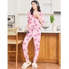 image:imageEkouaer 2 Pack Womens Pajama Sets Long Sleeve Lounge Sets Soft Pj Loungewear SleepwearLight BluePink Bow