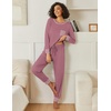 image:imageEkouaer 2 Pack Womens Pajama Sets Long Sleeve Lounge Sets Soft Pj Loungewear SleepwearLight GreenDusty Pink