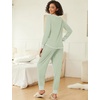 image:imageEkouaer 2 Pack Womens Pajama Sets Long Sleeve Lounge Sets Soft Pj Loungewear SleepwearLight GreenDusty Pink