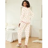 image:imageEkouaer 2 Pack Womens Pajama Sets Long Sleeve Lounge Sets Soft Pj Loungewear SleepwearLight Yellow CherryPink Cherry