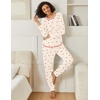 image:imageEkouaer 2 Pack Womens Pajama Sets Long Sleeve Lounge Sets Soft Pj Loungewear SleepwearLight Yellow CherryPink Cherry
