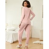 image:imageEkouaer 2 Pack Womens Pajama Sets Long Sleeve Lounge Sets Soft Pj Loungewear SleepwearLotus PinkLight Grey