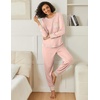 image:imageEkouaer 2 Pack Womens Pajama Sets Long Sleeve Lounge Sets Soft Pj Loungewear SleepwearLotus PinkLight Grey