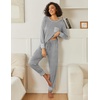 image:imageEkouaer 2 Pack Womens Pajama Sets Long Sleeve Lounge Sets Soft Pj Loungewear SleepwearLotus PinkLight Grey