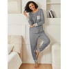image:imageEkouaer 2 Pack Womens Pajama Sets Long Sleeve Lounge Sets Soft Pj Loungewear SleepwearMiddle GreyBlack Star