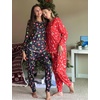 image:imageEkouaer 2 Pack Womens Pajama Sets Long Sleeve Lounge Sets Soft Pj Loungewear SleepwearRed ChirstmasBlack Chirstmas