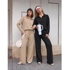 image:imageEkouaer 2 Piece Sets for Women Half Zip Lounge Sets Matching Fall OutfitsBeige