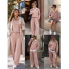 image:imageEkouaer 2 Piece Sets for Women Half Zip Lounge Sets Matching Fall OutfitsChampagne