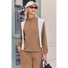 image:imageEkouaer 2 Piece Sets for Women Half Zip Lounge Sets Matching Fall OutfitsKhaki