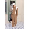 image:imageEkouaer 2 Piece Sets for Women Half Zip Lounge Sets Matching Fall OutfitsKhaki
