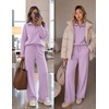 image:imageEkouaer 2 Piece Sets for Women Half Zip Lounge Sets Matching Fall OutfitsPurple