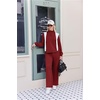 image:imageEkouaer 2 Piece Sets for Women Half Zip Lounge Sets Matching Fall OutfitsWine Red
