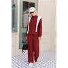 image:imageEkouaer 2 Piece Sets for Women Half Zip Lounge Sets Matching Fall OutfitsWine Red
