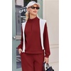 image:imageEkouaer 2 Piece Sets for Women Half Zip Lounge Sets Matching Fall OutfitsWine Red