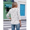 image:imageEkouaer 34 Length Sleeve Womens Tops V Neck Blouses Casual Pleated ShirtsWhite Floral