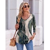image:imageEkouaer 34 Length Sleeve Womens Tops V Neck Blouses Pleated Casual ShirtsBlack Gold