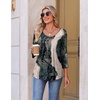 image:imageEkouaer 34 Length Sleeve Womens Tops V Neck Blouses Pleated Casual ShirtsBlack Gold