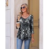 image:imageEkouaer 34 Length Sleeve Womens Tops V Neck Blouses Pleated Casual ShirtsBlack White Dots
