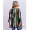 image:imageEkouaer 34 Length Sleeve Womens Tops V Neck Blouses Pleated Casual ShirtsMulti Striped