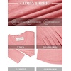 image:imageEkouaer 34 Length Sleeve Womens Tops V Neck Blouses Pleated Casual ShirtsPink