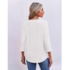 image:imageEkouaer 34 Length Sleeve Womens Tops V Neck Blouses Pleated Casual ShirtsWhite