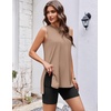 image:imageEkouaer Biker Short Sets Womens 2 Piece Lounge Set Summer Matching OutfitsKhaki