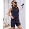 image:imageEkouaer Biker Short Sets Womens 2 Piece Lounge Set Summer Matching OutfitsNavy