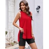 image:imageEkouaer Biker Short Sets Womens 2 Piece Lounge Set Summer Matching OutfitsRed