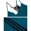 image:imageEkouaer Lingerie for Women Sexy Satin Silk Pajama Sets Lace Cami Short PjDark Green
