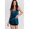 image:imageEkouaer Lingerie for Women Sexy Satin Silk Pajama Sets Lace Cami Short PjDark Green