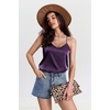 image:imageEkouaer Lingerie for Women Sexy Satin Silk Pajama Sets Lace Cami Short PjDeep Purple