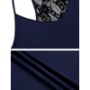 image:imageEkouaer Lingerie for Women Sexy Satin Silk Pajama Sets Lace Cami Short PjNavy Blue