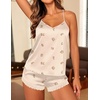 image:imageEkouaer Lingerie for Women Sexy Satin Silk Pajama Sets Lace Cami Short PjRabbit