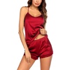 image:imageEkouaer Lingerie for Women Sexy Satin Silk Pajama Sets Lace Cami Short PjRed