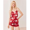 image:imageEkouaer Lingerie for Women Sexy Satin Silk Pajama Sets Lace Cami Short PjRed Paris