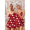 image:imageEkouaer Lingerie for Women Sexy Satin Silk Pajama Sets Lace Cami Short PjRed Paris