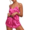 image:imageEkouaer Lingerie for Women Sexy Satin Silk Pajama Sets Lace Cami Short PjRose