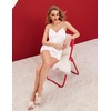 image:imageEkouaer Lingerie for Women Sexy Satin Silk Pajama Sets Lace Cami Short PjWhite