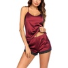 image:imageEkouaer Lingerie for Women Sexy Satin Silk Pajama Sets Lace Cami Short PjWine Red