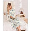image:imageEkouaer Long Sleeve Nightgowns for Women Calf Length Sleep ShirtsApricot Floral