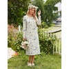 image:imageEkouaer Long Sleeve Nightgowns for Women Calf Length Sleep ShirtsApricot Floral