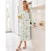 image:imageEkouaer Long Sleeve Nightgowns for Women Calf Length Sleep ShirtsApricot Floral