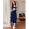 image:imageEkouaer Long Sleeve Nightgowns for Women Calf Length Sleep ShirtsBlack Kiss